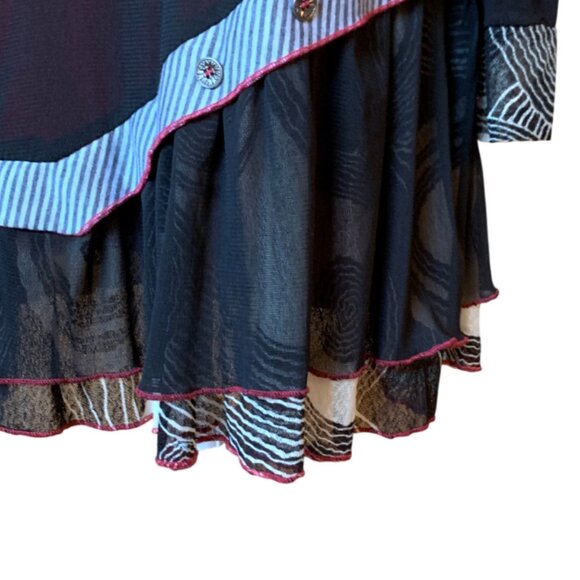 KAKTUS - Black Abstract Layered Long Sleeve TopTunic Dress – Size S - Picture 7 of 9